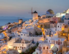 Lais Puzzle - Sonnenuntergang über dem Dorf Oia auf der Insel Santorin, Griechenland - 40, 100, 200, 500, 1.000 & 2.000 Teile