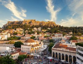 Lais Puzzle - Panoramablick auf den Monastiraki-Platz und die Akropolis bei Sonnenuntergang in Athen Griechenland - 40, 100, 200, 500, 1.000 & 2.000 Teile