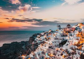 Lais Puzzle - Panorama eines fantastischen Sonnenuntergangs über Oia, Santorin - 1.000 Teile