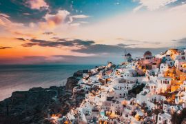 Lais Puzzle - Panorama eines fantastischen Sonnenuntergangs über Oia, Santorin - 2.000 Teile