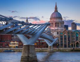 Lais Puzzle - St. Paul's Cathedral mit Millennium Bridge bei Sonnenuntergang - London, UK - 40, 100, 200, 500, 1.000 & 2.000 Teile