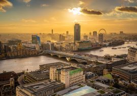Lais Puzzle - London, England - Panoramablick auf die Skyline von London bei Sonnenuntergang mit der Blackfriars-Brücke über die Themse - 1.000 Teile