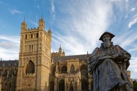 Lais Puzzle - Exeter - Richard-Hooker-Statue und Kathedrale St. Peter - 2.000 Teile