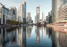 Lais Puzzle - Stadtbild mit modernen Gebäuden am Millwall-Innenhafen in Canary Wharf - 1.000 Teile