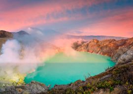 Lais Puzzle - Panorama-Landschaftsansicht des Kawah Ijen bei Sonnenaufgang. Die berühmteste Touristenattraktion in Indonesien - 1.000 Teile