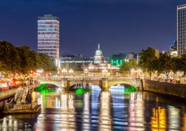 Lais Puzzle - O'Connell-Brücke in Dublin, Irland, bei Nacht - 1.000 Teile