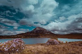 Lais Puzzle - Mount Errigal, Co. Donegal, Irland, Berg Errigal, Co. Donegal, Irland, spiegelt sich in einem blauen See, umgeben von Torfland im Nationalpark - 2.000 Teile