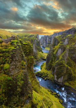 Lais Puzzle - Fjadrargljufur-Schlucht bei Sonnenuntergang in Island - 1.000 Teile