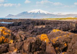 Lais Puzzle - Wunderschöne Landschaft aus Vulkangestein in Island mit dem Hintergrund des Snæfellsjökull-Gletschers auf der Halbinsel Snæfellsnes. Island - 1.000 Teile