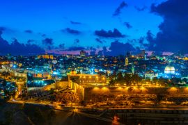 Lais Puzzle - Sonnenuntergangssicht auf Jerusalem vom Olivenberg aus, Israel - 2.000 Teile