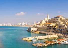 Lais Puzzle - Panoramablick auf den alten Stadthafen von Jaffa mit der modernen Skyline von Tel Aviv im Hintergrund - 1.000 Teile