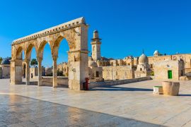 Lais Puzzle - Tempelberg mit Torbögen, die zum Felsendom, zur al-Aqsa-Moschee und zum Minarett Bab al-Silsila in der Altstadt von Jerusalem führen, Israel - 2.000 Teile