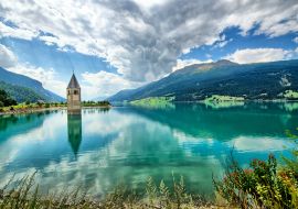 Lais Puzzle - Glockenturm des Reschensees (Resia) Südtirol Italien - 1.000 Teile