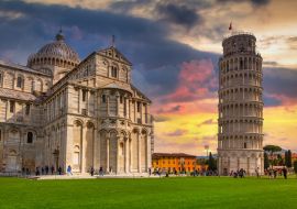 Lais Puzzle - Kathedrale und der Schiefe Turm von Pisa bei Sonnenuntergang, Italiens größtes Wahrzeichen - 1.000 Teile