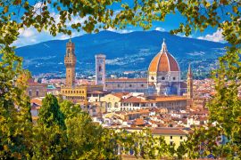 Lais Puzzle - Florenz Dächer und Kathedrale di Santa Maria del Fiore oder Duomo Blick durch Blätter Rahmen - 2.000 Teile