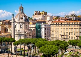 Lais Puzzle - Heiligster Name Mariens an der Kirche des Trajansforums mit der Trajanssäule am Foro Traiano und der Piazza Venezia im historischen Zentrum von Rom - 1.000 Teile