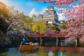 Lais Puzzle - Burg Himeji mit wunderschönen Kirschblüten, die Burg Himeji ist ein berühmter Aussichtspunkt für Kirschblüten in Osaka - 2.000 Teile