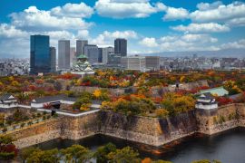 Lais Puzzle - Stadtbild von oben auf die Stadt Osaka und die Burg von Osaka - 2.000 Teile