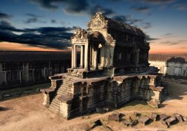 Lais Puzzle - Kambodscha, Siem Reap - Angkor Wat, einer der Tempel innerhalb der Angkor Wat-Anlage bei Sonnenuntergang - 1.000 Teile