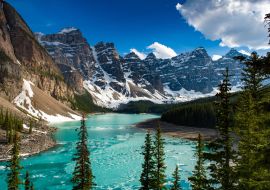Lais Puzzle - Türkisfarbenes Wasser des Moraine Lake bei Sonnenuntergang - 1.000 Teile