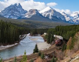 Lais Puzzle - Zug in einem Tal in Banff, Kanada - 40, 100, 200, 500, 1.000 & 2.000 Teile