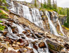 Lais Puzzle - Seven Veils Falls am Lake O'Hara in den kanadischen Rockies im Yoho National Park - 40, 100, 200, 500, 1.000 & 2.000 Teile