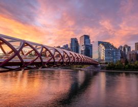 Lais Puzzle - Blick auf die Fußgängerbrücke über den Bow River in Calgary Alberta bei Sonnenaufgang - 40, 100, 200, 500, 1.000 & 2.000 Teile