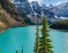 Lais Puzzle - Moraine See schöne Landschaft im Sommer sonnigen Tag Morgen. Funkelndes türkisblaues Wasser, schneebedecktes Valley of the Ten Peaks. Banff National Park, Kanadische Rockies, Alberta, Kanada - 40, 100, 200, 500, 1.000 & 2.000 Teile