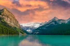 Lais Puzzle - Sonnenuntergang am kultigen und atemberaubenden Lake Louise in Banff, Jasper National Park, Alberta, Kanada - 2.000 Teile