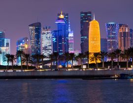 Lais Puzzle - Skyline und Palmen von Doha, Katar - 40, 100, 200, 500, 1.000 & 2.000 Teile