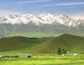 Lais Puzzle - Die schöne Landschaft mit dem Tian Shan Gebirge am Narn von Kirgisistan - 40, 100, 200, 500, 1.000 & 2.000 Teile
