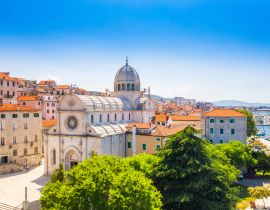 Lais Puzzle - Kroatien, Stadt Sibenik, Panoramablick auf die Altstadt, Kathedrale des Heiligen Jakobus, wichtigstes architektonisches Denkmal der Renaissance in Kroatien, UNESCO-Weltkulturerbe - 40, 100, 200, 500, 1.000 & 2.000 Teile