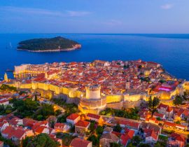 Lais Puzzle - Luftaufnahme des Sonnenuntergangs in der kroatischen Stadt Dubrovnik und der Insel Lokrum - 40, 100, 200, 500, 1.000 & 2.000 Teile