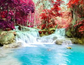 Lais Puzzle - Regenwald-Wasserfall, Tat Kuang Si Wasserfall in Luang Prabang, Laos - 40, 100, 200, 500, 1.000 & 2.000 Teile