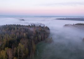 Lais Puzzle - Schöner nebliger Morgen in einer litauischen Landschaft - 1.000 Teile