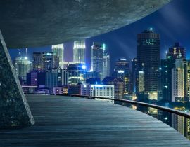 Lais Puzzle - Blick vom Balkon im Freien, Kuala Lumpur Stadt Nacht Nacht Szene - 40, 100, 200, 500, 1.000 & 2.000 Teile