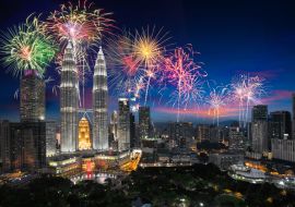 Lais Puzzle - Feuerwerk über Kuala Lumpur, Skyline von Malaysia - 1.000 Teile