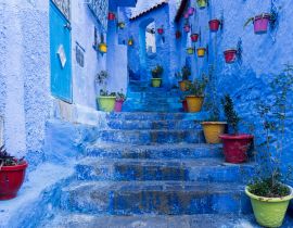 Lais Puzzle - Calles de la hermosa ciudad azul de Chefchaouen, Marruecos - 40, 100, 200, 500, 1.000 & 2.000 Teile