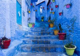 Lais Puzzle - Calles de la hermosa ciudad azul de Chefchaouen, Marruecos - 1.000 Teile