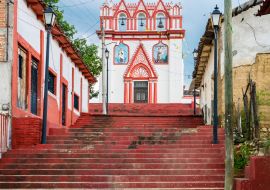 Lais Puzzle - Atemberaubende Aussicht auf den Kalvarienberg-Tempel, Kolonialkirche in Chiapa de Corzo, Chiapas, Mexiko - 1.000 Teile