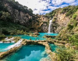 Lais Puzzle - Wunderschöner Wasserfall El Salto del Meco, Huasteca Potosina, San Luis Potosi, Mexiko - 40, 100, 200, 500, 1.000 & 2.000 Teile