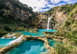 Lais Puzzle - Wunderschöner Wasserfall El Salto del Meco, Huasteca Potosina, San Luis Potosi, Mexiko - 1.000 Teile