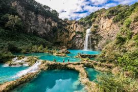 Lais Puzzle - Wunderschöner Wasserfall El Salto del Meco, Huasteca Potosina, San Luis Potosi, Mexiko - 2.000 Teile
