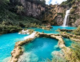 Lais Puzzle - Der schöne Wasserfall El Salto del Meco, Huasteca Potosina, San Luis Potosi, Mexiko - 40, 100, 200, 500, 1.000 & 2.000 Teile