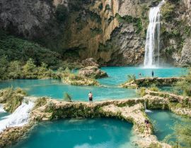 Lais Puzzle - Der schöne Wasserfall El Salto del Meco, Huasteca Potosina, San Luis Potosi, Mexiko - 40, 100, 200, 500, 1.000 & 2.000 Teile