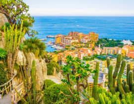 Lais Puzzle - Port de Fontvieille in Monaco vom botanischen Garten Jardin Exotique aus gesehen - 40, 100, 200, 500, 1.000 & 2.000 Teile