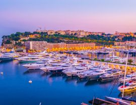 Lais Puzzle - Altstadt von Monaco mit Blick auf den Port Hercule bei Sonnenuntergang - 40, 100, 200, 500, 1.000 & 2.000 Teile