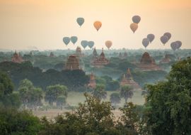 Lais Puzzle - Heißluftballon über einer alten Pagode in Bagan, Myanmar - 1.000 Teile