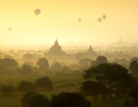 Lais Puzzle - Heißluftballons fliegen über die Pagode alten Stadt Feld auf Silhouette Sonnenaufgang Szene in Bagan Myanmar - 40, 100, 200, 500, 1.000 & 2.000 Teile