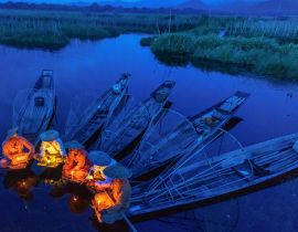 Lais Puzzle - Intha-Fischer bei der morgendlichen Arbeit. Lage des Inle-Sees, Myanmar - 40, 100, 200, 500, 1.000 & 2.000 Teile